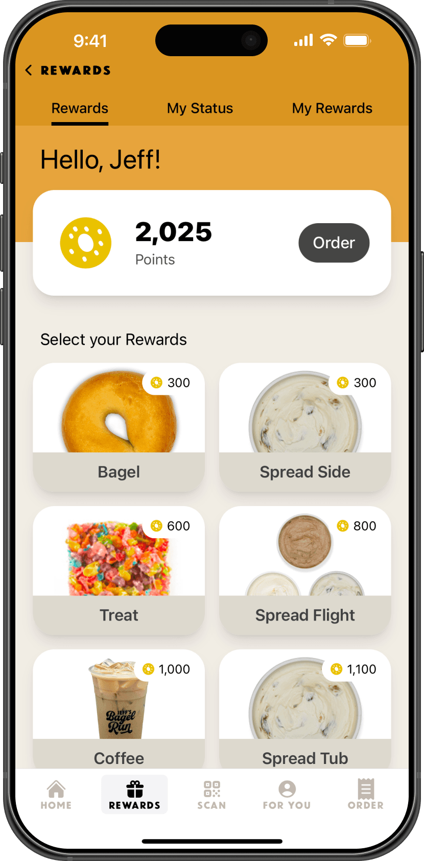 JBR Rewards app dashboard