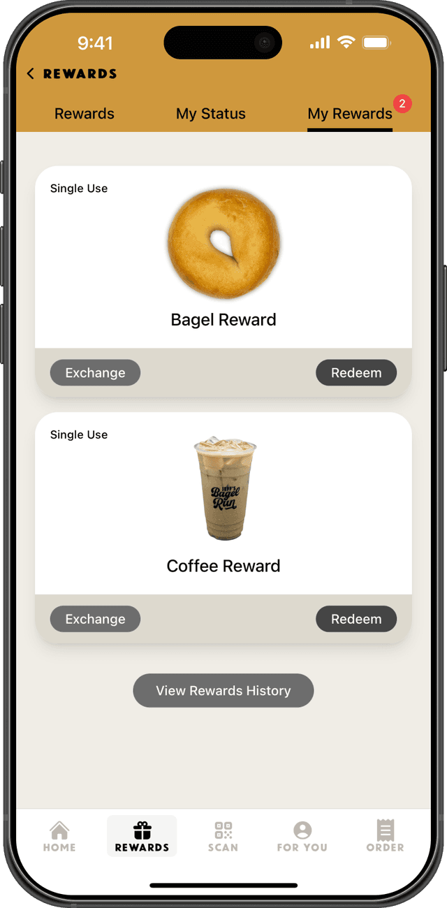 JBR Rewards redemption screen