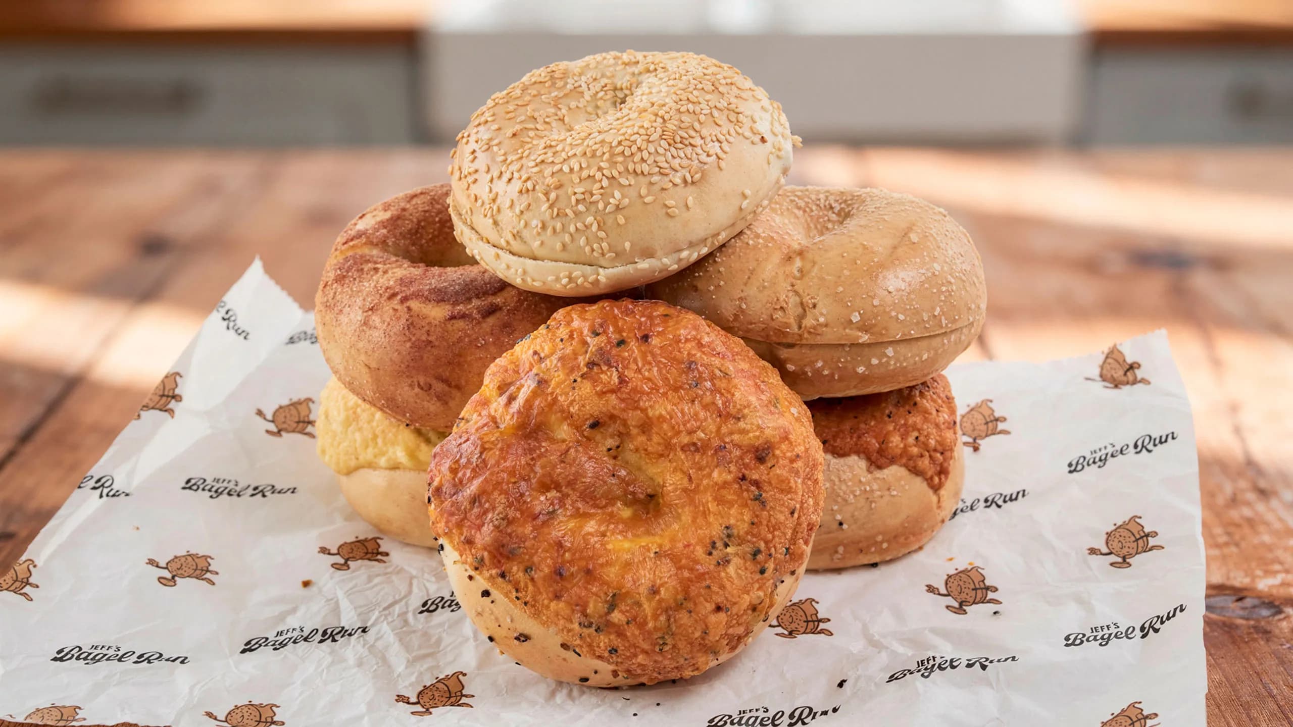 Assorted fresh bagels